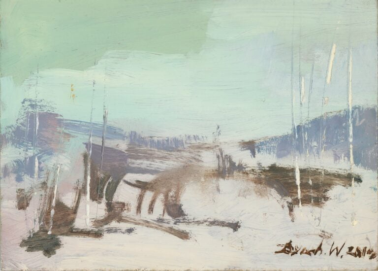 Painting oil on board Viktor Dzhokhovsky Winter landscape 46