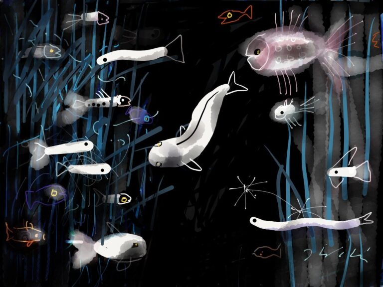 digital painting Jozef Wilkoń Aquarium I