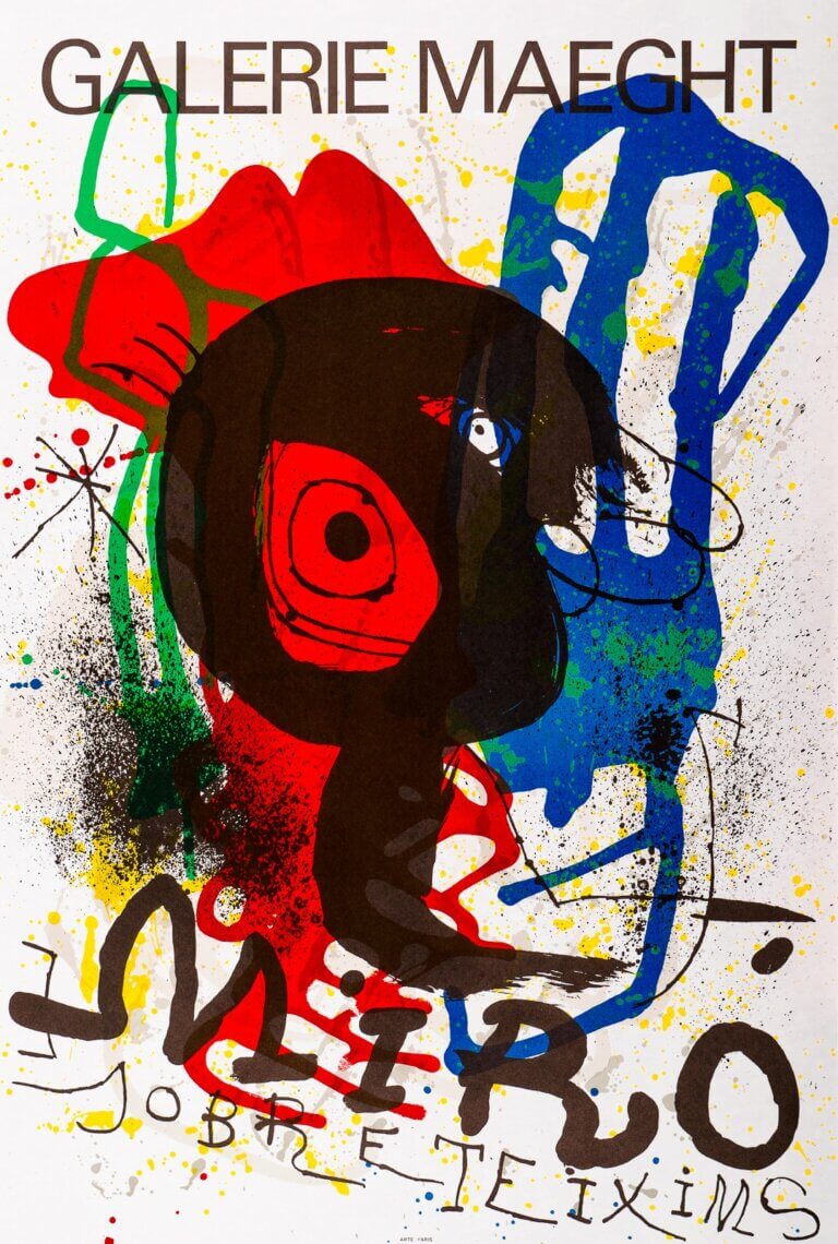 Joan Miró Sobreteixims graphic lithographic placard