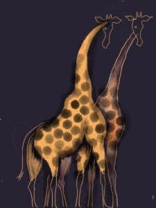 Żyrafy VIII Obraz Józef Wilkoń